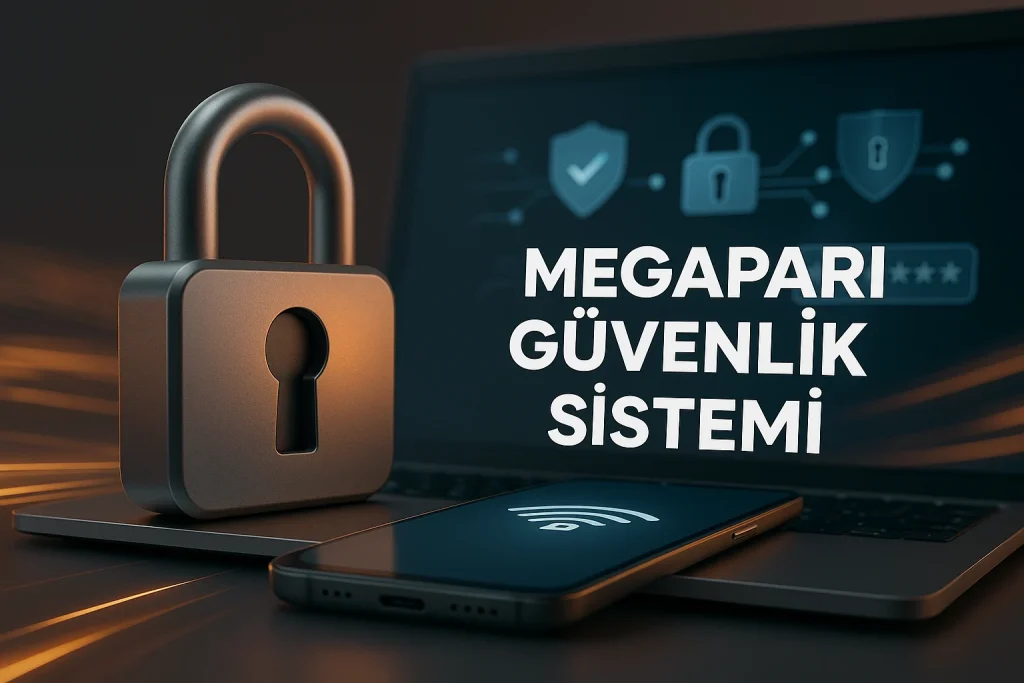 Kilit, telefon ve laptopla dijital güvenlik sistemi görseli
